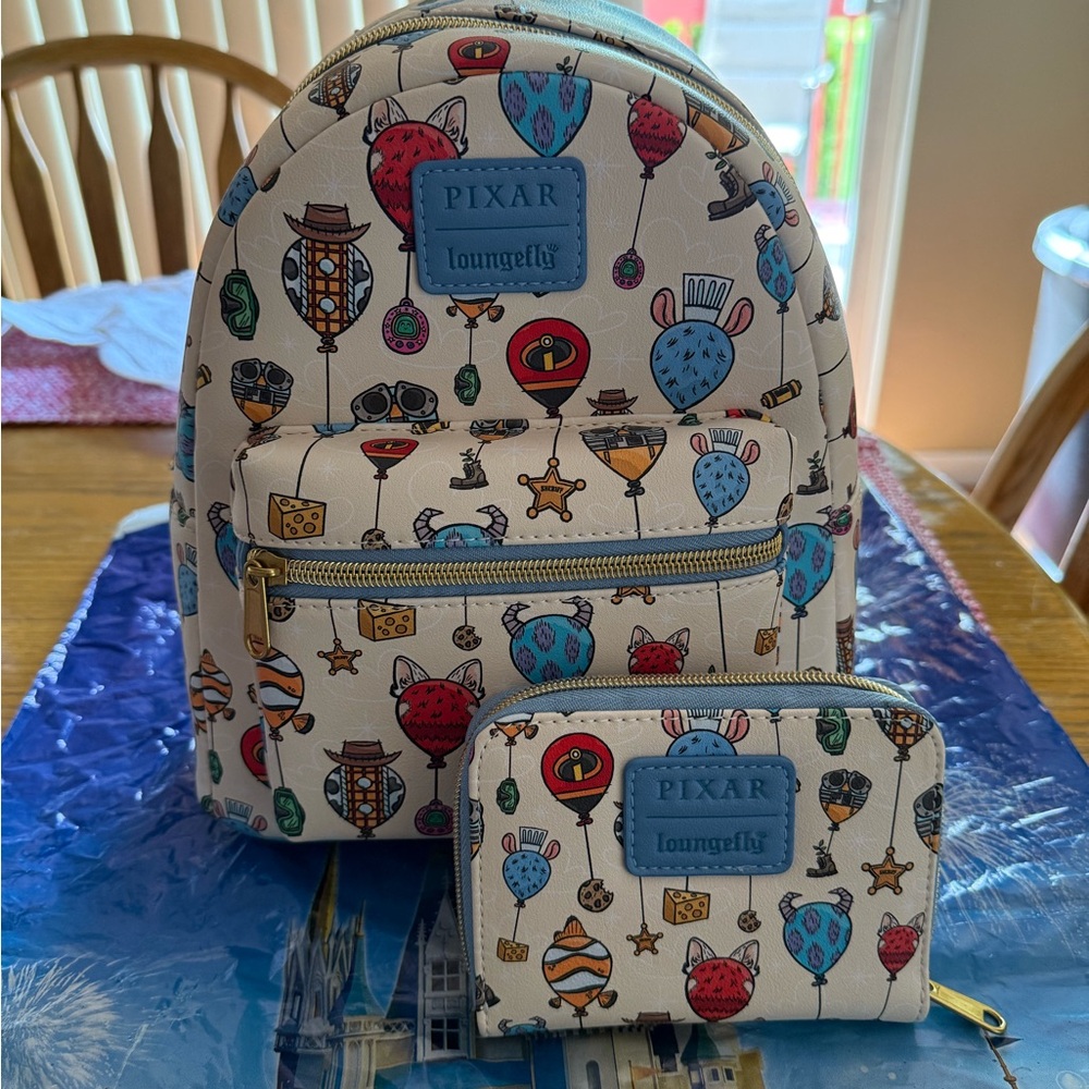 Loungefly Pixar Backpack and Coin Purse Set - Multicolor